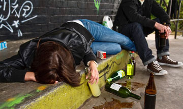 drunk at street